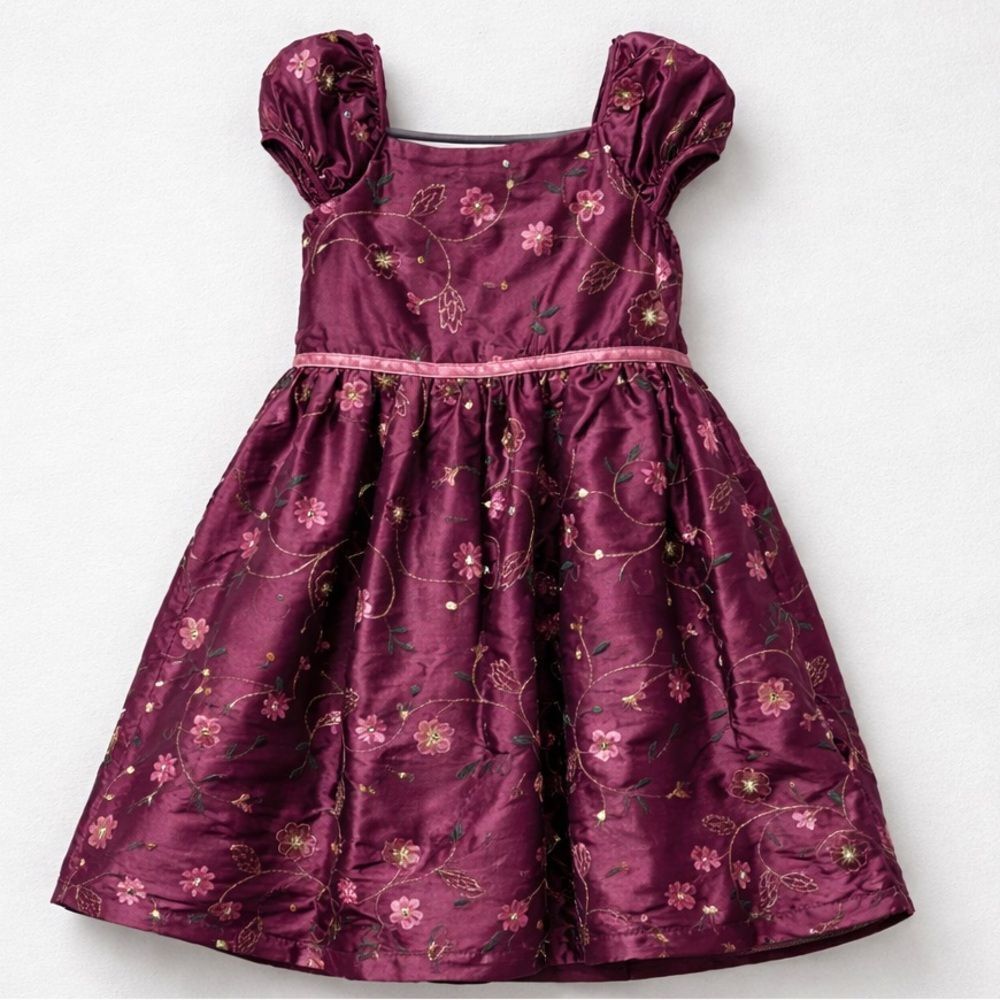 George plum floral embroidered metallic formal dress size 5